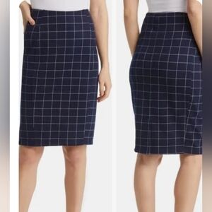 Liverpool women's Reese high rise plaid pencil skirt SZ 12 petite Dark Academia